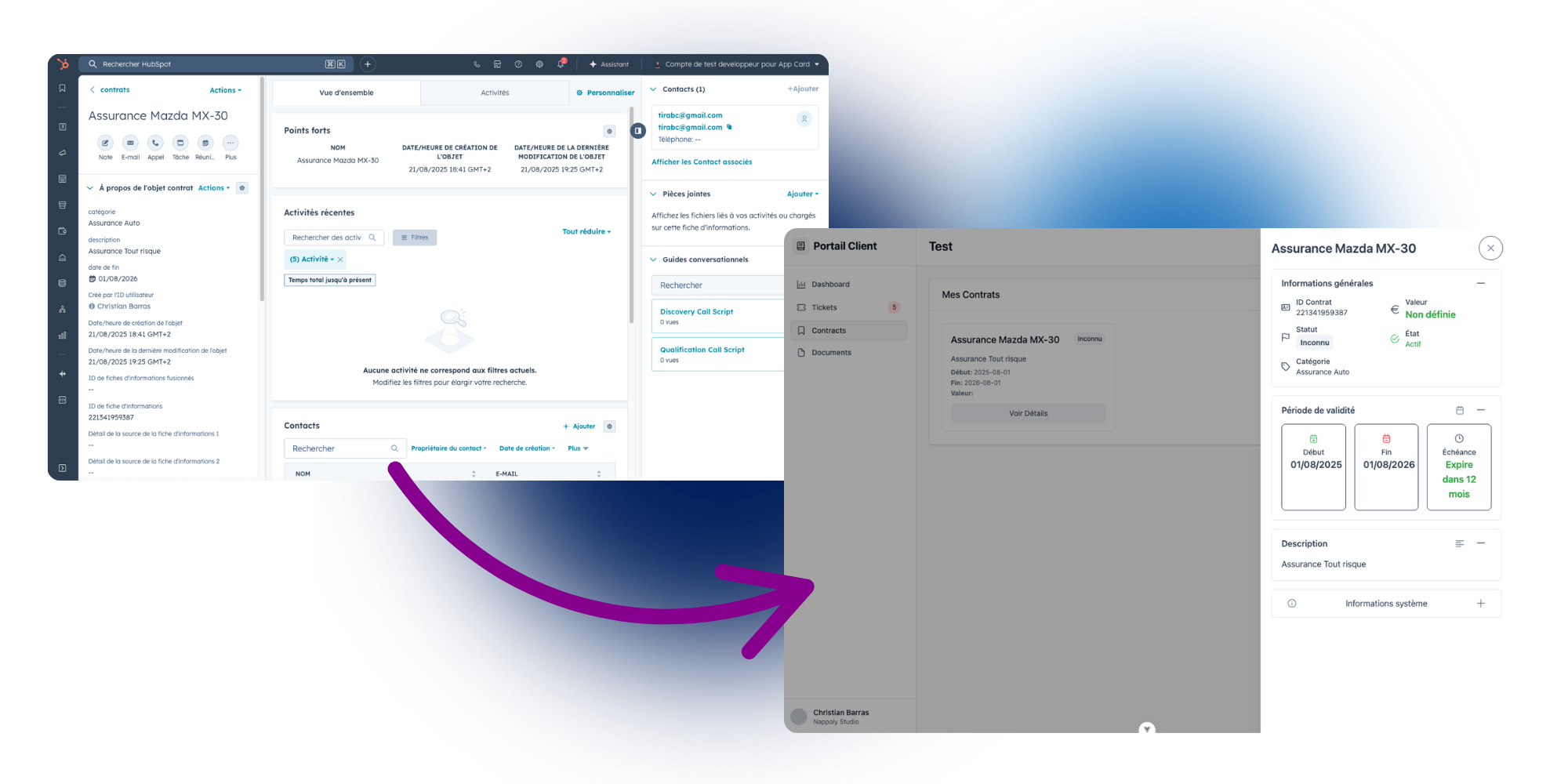 Portail client hubspot1